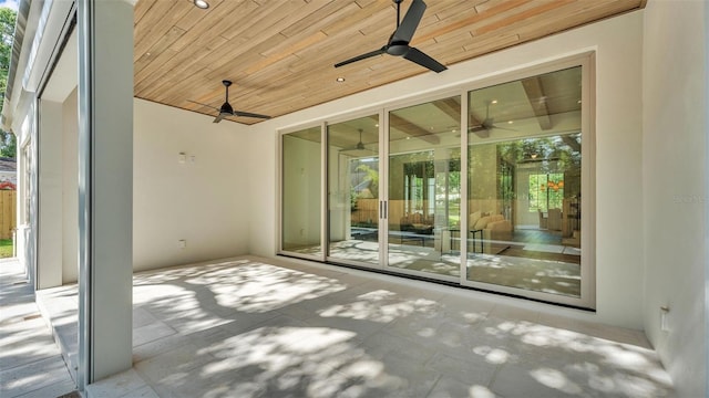 view of patio with a ceiling fan