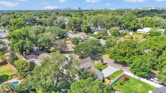 aerial view with a residential view