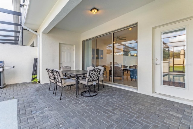 view of patio with outdoor dining area