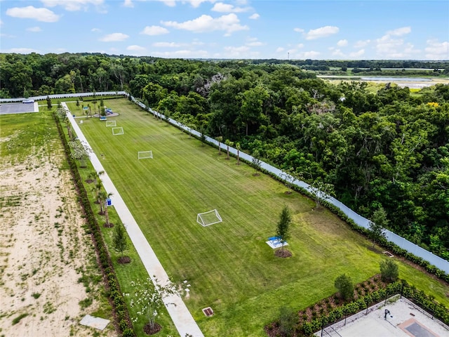 birds eye view of property with a rural view