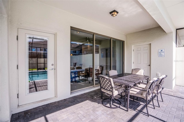 view of patio with outdoor dining area