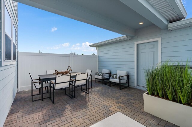 view of patio with outdoor lounge area