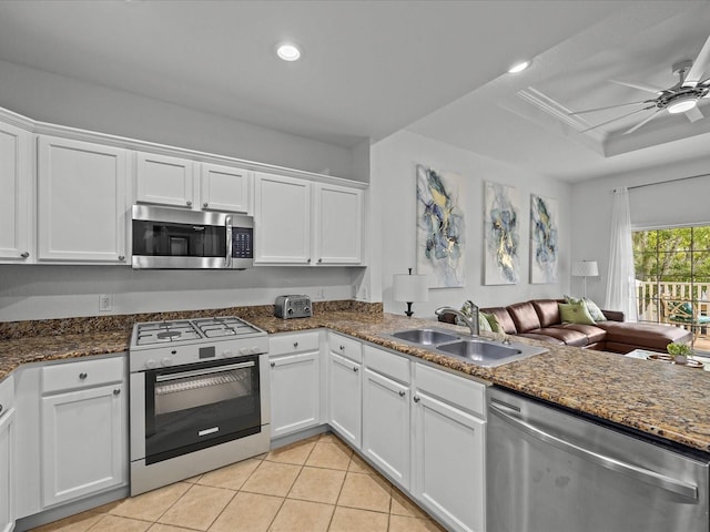 kitchen with white cabinets and stainless steel appliances