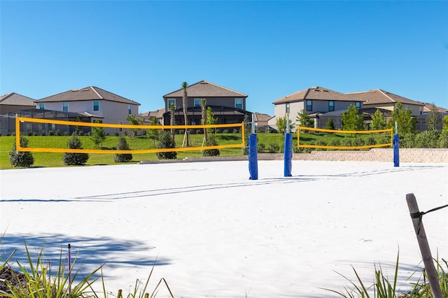 view of home's community with volleyball court