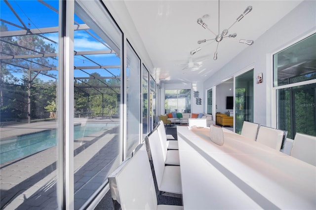 view of unfurnished sunroom