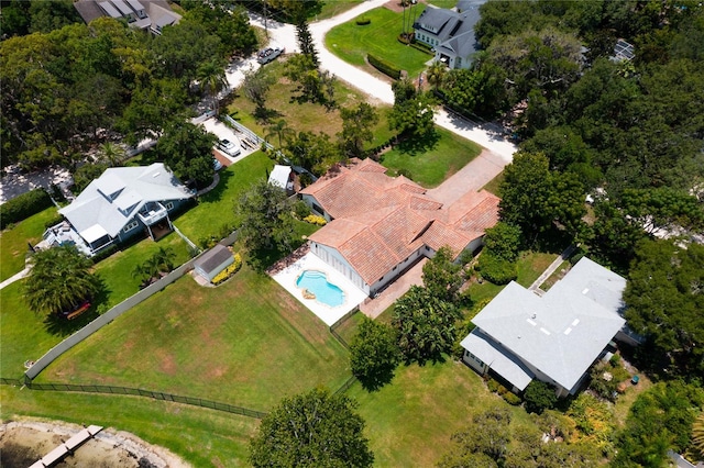 aerial view with a residential view