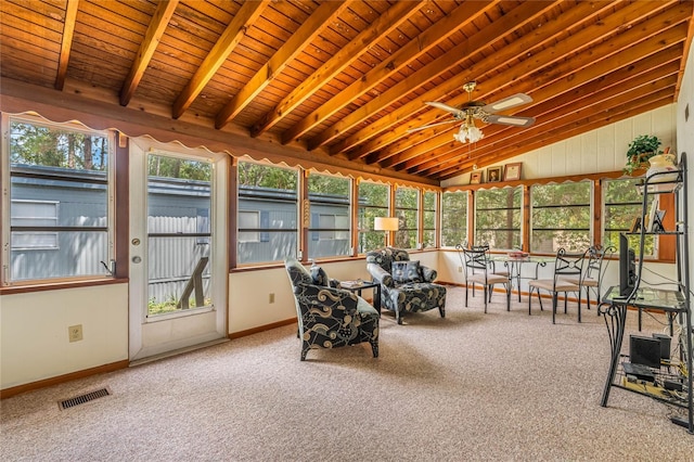 236 Peppertree Ct, Lake Mary, FL 32746 - sunroom / solarium featuring carpet flooring, baseboards, and wood ceiling