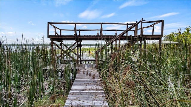 view of dock area