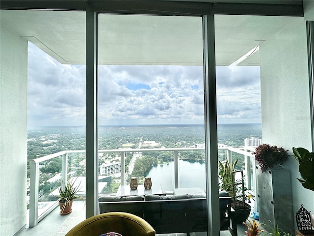 balcony with a water view