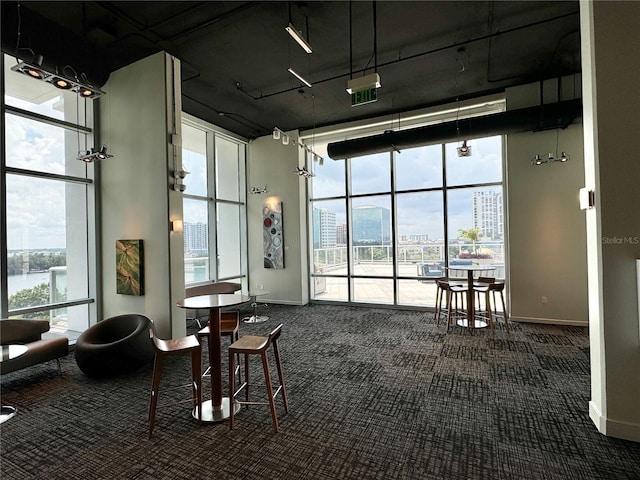 common area featuring a water view