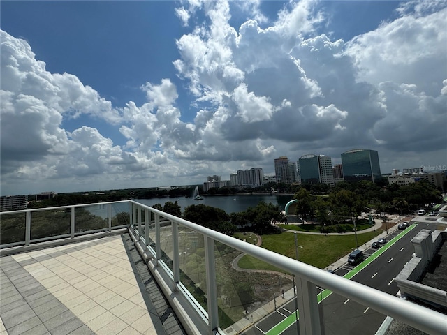 balcony with a water view