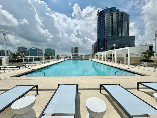 view of pool with a patio area