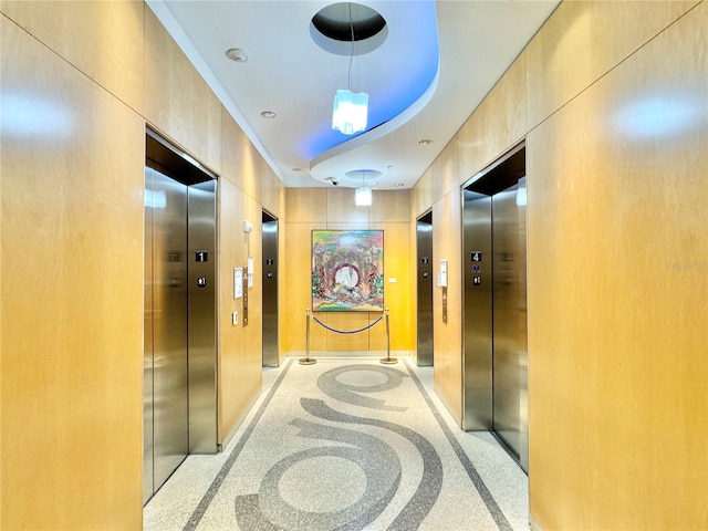 hall featuring elevator