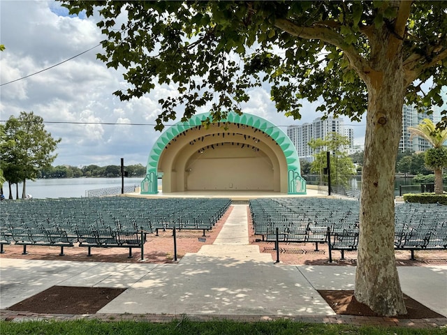 view of community featuring a water view