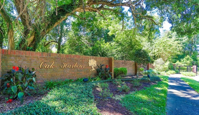 view of community sign