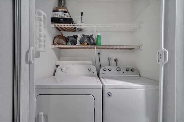 laundry area featuring washing machine and dryer