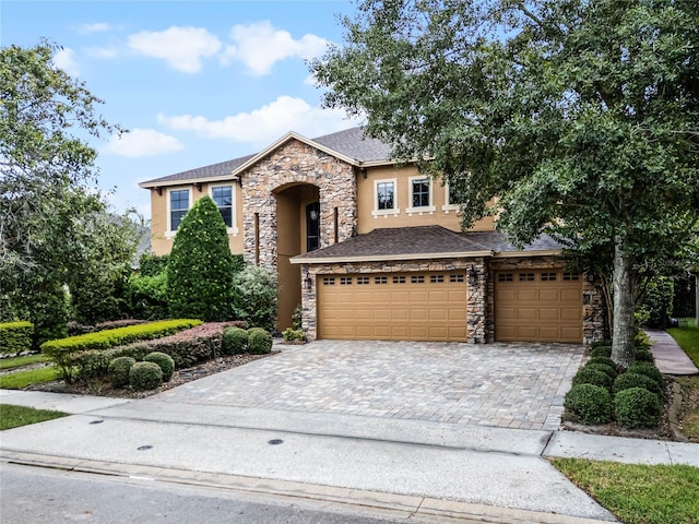 view of front facade with a garage