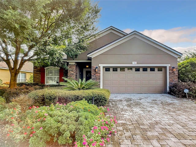 view of front facade with a garage