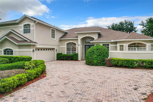 view of property with a garage