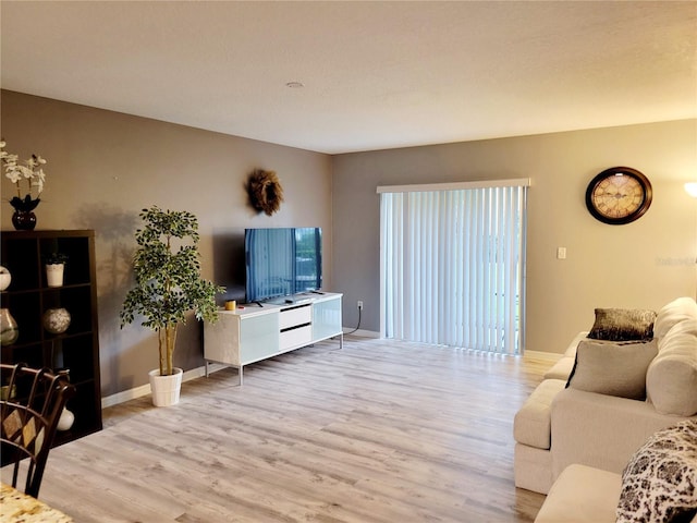 living room with hardwood / wood-style floors