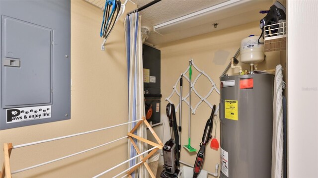 5300 S Atlantic Ave Unit 16-602, New Smyrna Beach, FL 32169 - utility room featuring water heater and electric panel