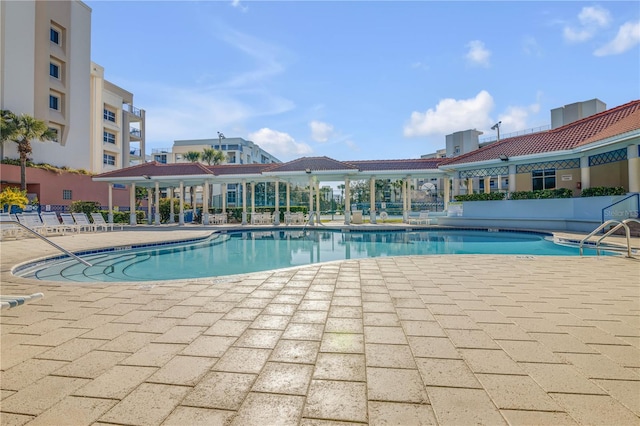 view of pool with a patio