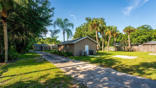 exterior space with a front yard