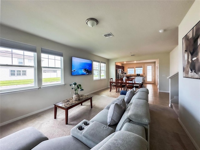 view of carpeted living room