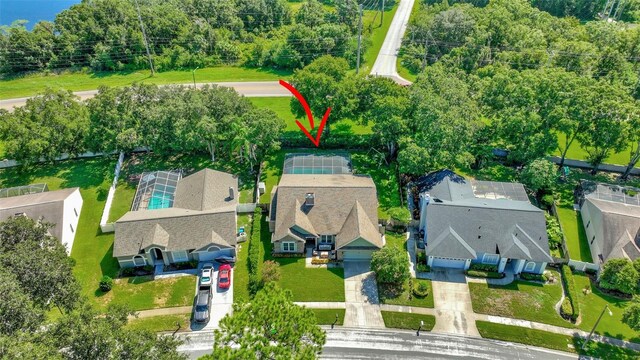 drone / aerial view featuring a residential view