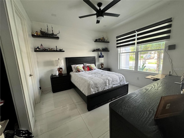 bedroom with a ceiling fan