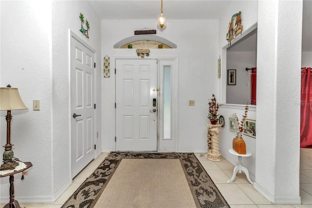 view of tiled entrance foyer