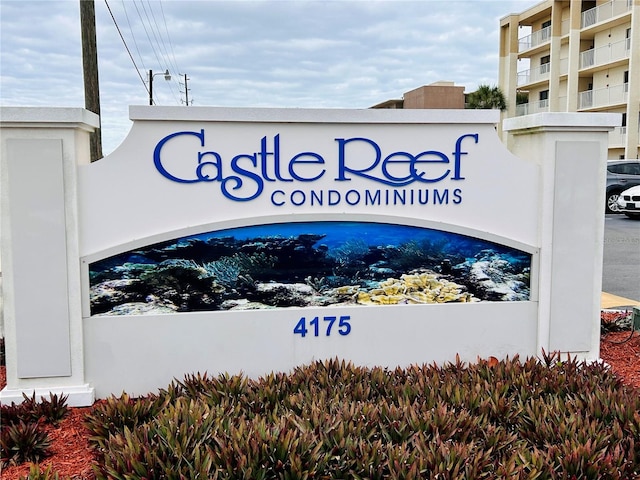 view of community sign