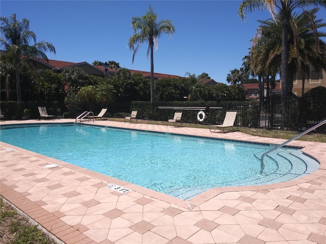 view of pool featuring a patio