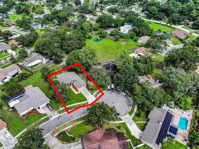 aerial view featuring a residential view