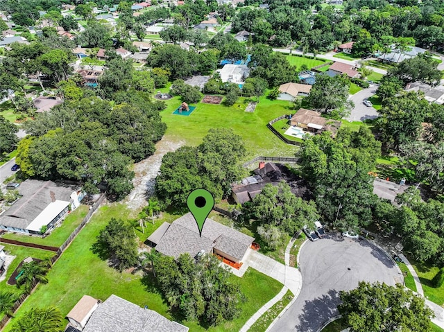 bird's eye view with a residential view