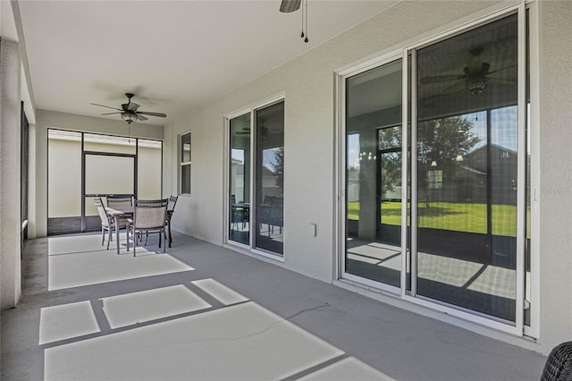 view of patio / terrace with ceiling fan