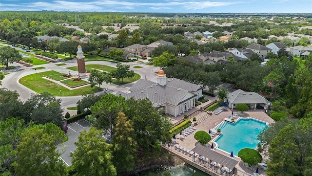 bird's eye view with a residential view