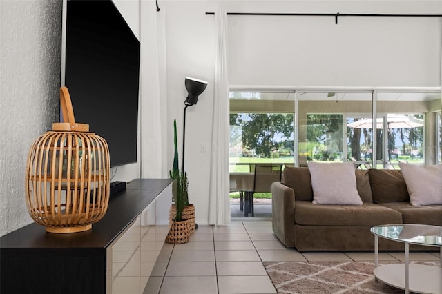 view of tiled living room