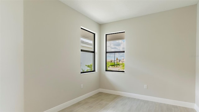 empty room featuring light hardwood / wood-style flooring