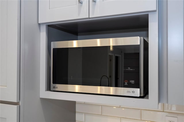 interior details with stainless steel microwave