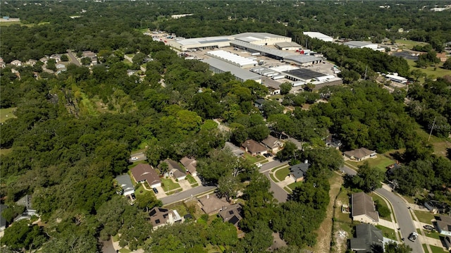 aerial view with a forest view and a residential view