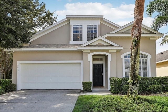 view of front of home with a garage