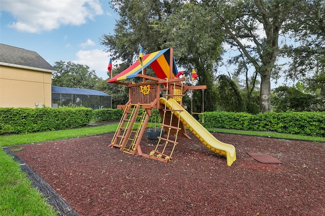 view of jungle gym