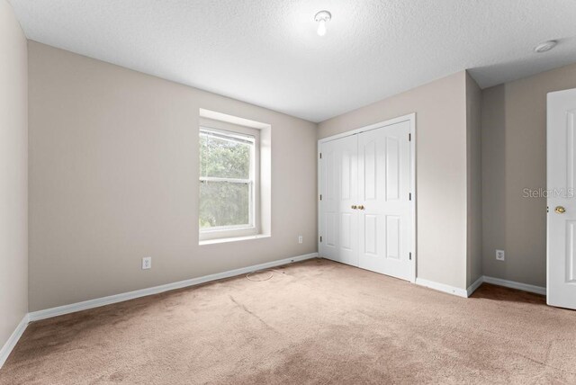10617 Bamboo Rod Cir, Riverview, FL 33569 - unfurnished bedroom with carpet flooring, baseboards, a textured ceiling, and a closet