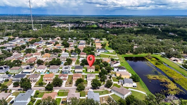 10617 Bamboo Rod Cir, Riverview, FL 33569 - aerial perspective of suburban area featuring a nearby body of water