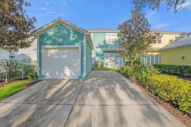 view of front facade with a garage