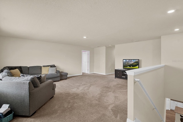 living room with carpet flooring