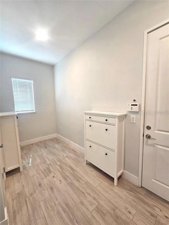 unfurnished bedroom featuring light hardwood / wood-style flooring