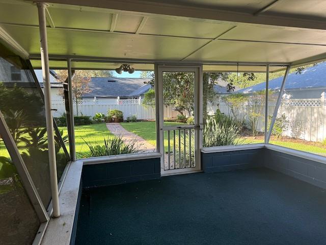 view of unfurnished sunroom