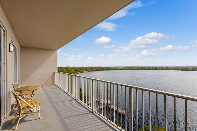 balcony with a water view